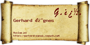 Gerhard Ágnes névjegykártya