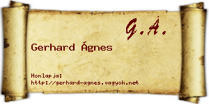 Gerhard Ágnes névjegykártya